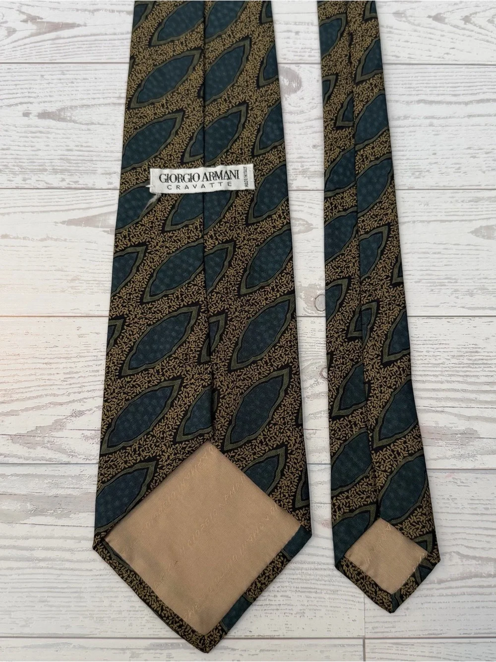 Giorgio Armani Vintage Silk Geometric Necktie